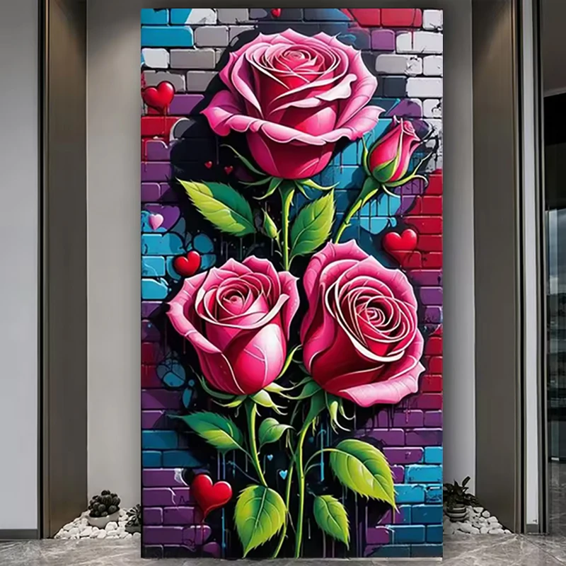 

5D Diy Diamond Painting Kits Full Square Round Red Rose Jewelry Cross Stitch Kits Diamond Mosaic Embroidery