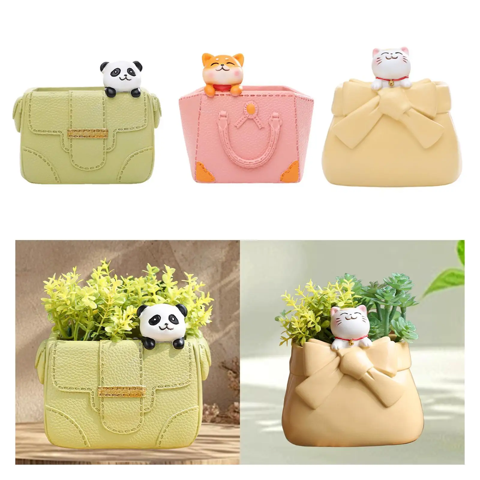 حاوية زارع Pothos هدية هووسورمينغ مع ثقب الصرف وعاء زهور من الراتنج لطاولة مكتب الحضانة قطعة مركزية للمكتب الداخلي