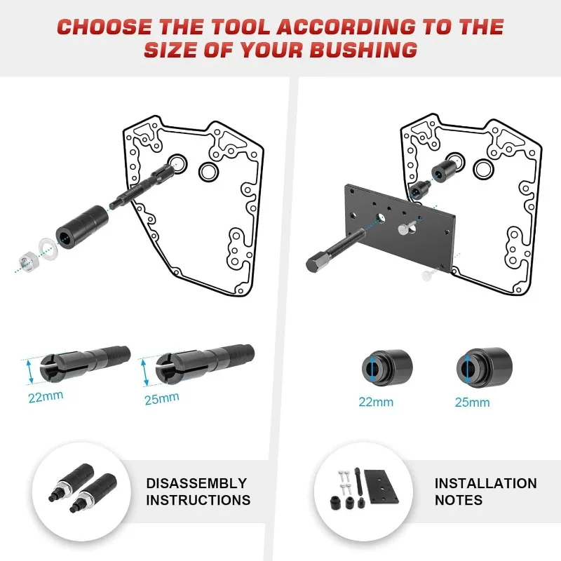 Inner Cam Bearing Puller Tool Set, Engine Bearing Remover for 88/93/96/103 Motorcycle
