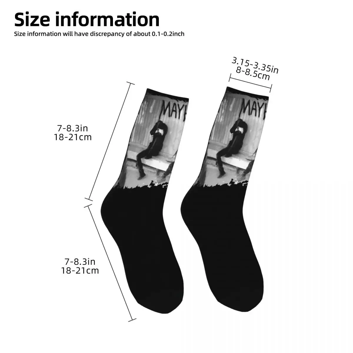 Winter warm Harajuku Frauen Männer Chaos Straße Socken Black Metal Musik rutsch feste Crew Socken