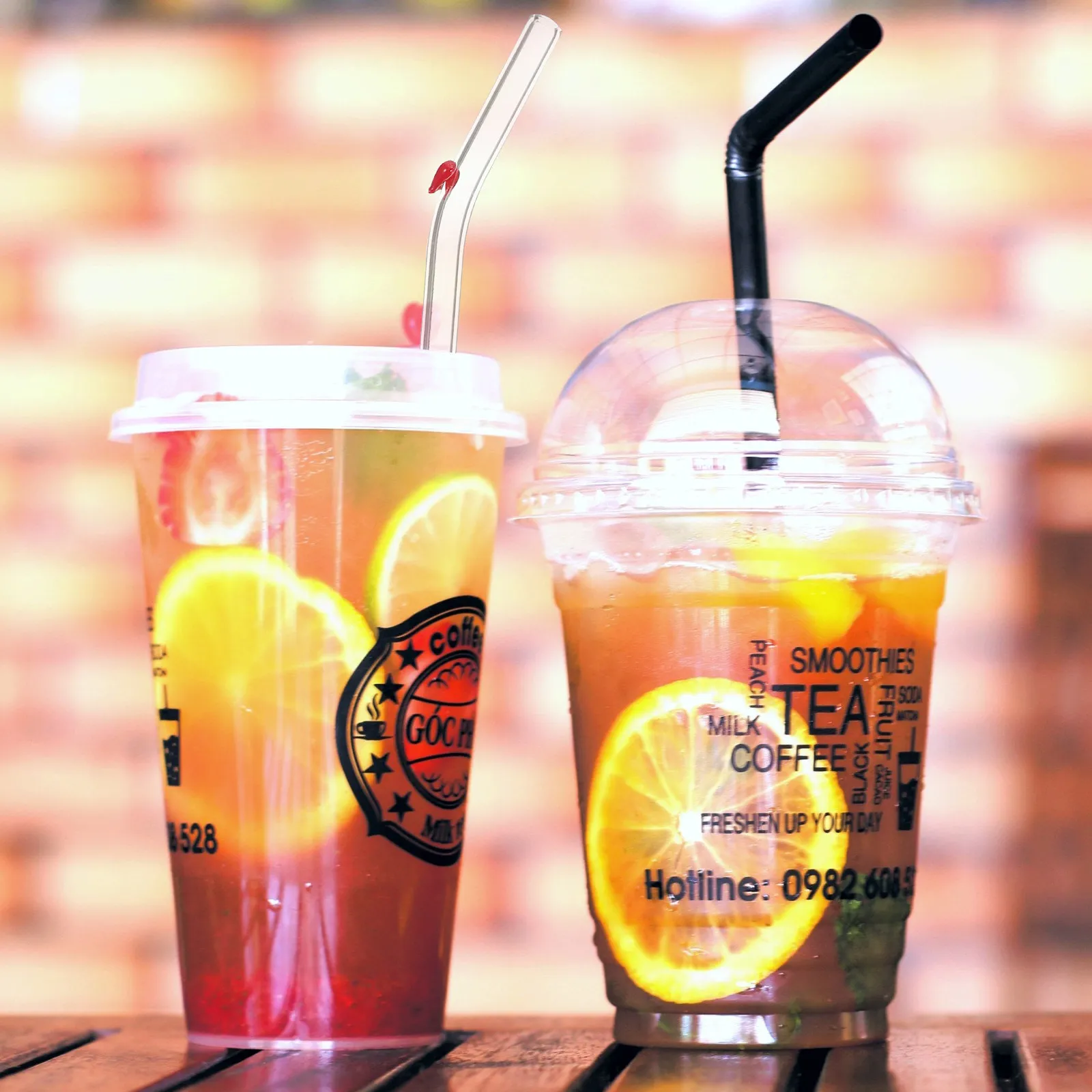 1Set Reusable Straw Glass Straw Heart Decoration Washable Beverage Sucker with Cleaning Brush for Party Home Coffee Milk Tea