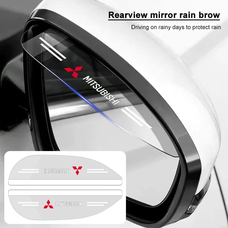 2 uds espejo retrovisor transparente para coche lluvia ceja visera cubierta para Mitsubishi ASX Lancer Pajero Outlander L200 EVO Lancer EX