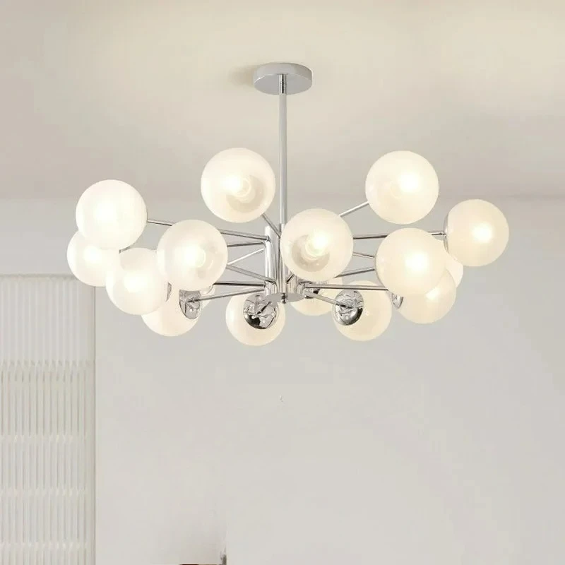 

Nordic Milk White Ball LED Pendant Light for Living Dining Room, Food Table Bedroom Chandelier Home Decor Lusters Luminaires