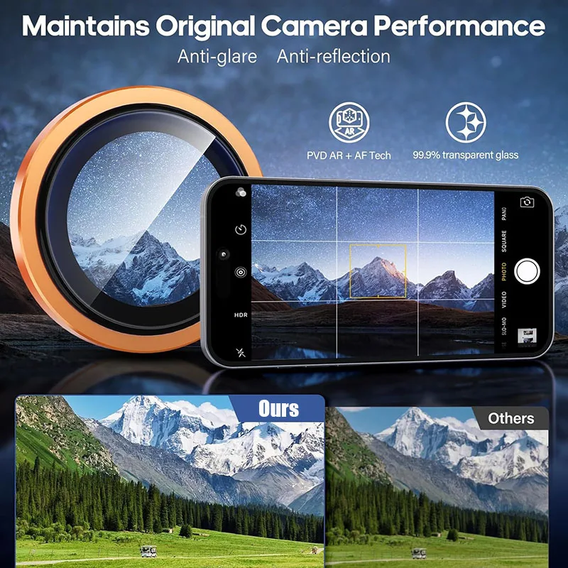 Кольцо из сплава, задняя линза, закаленное стекло для Apple IPhone 17 Pro, крышка камеры, металлическая защита объектива камеры для IPhone 17 Pro Max