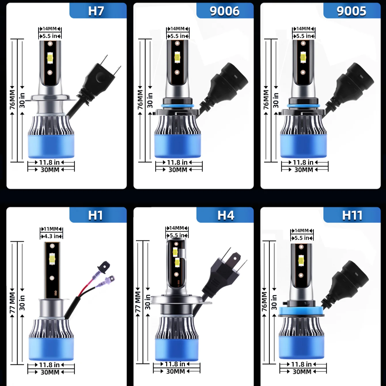 H13 H7 Led Canbus Car Light H1 H11 H4 Led Headlight 200W 6000K 50000 Hours CSP Chip Auto Headlamp 9007 9005 HB3 HB4 9006 HIR2