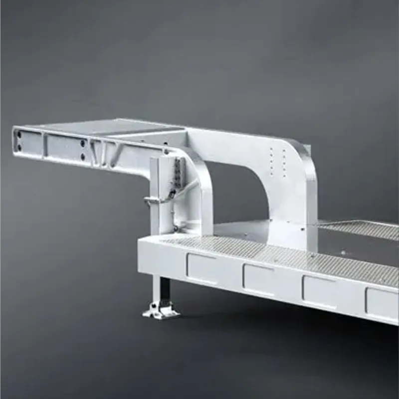 Remolque bajo de 2 ejes de Metal DoubleE, cama plana E012 001 para camión Tractor de Control remoto E113, modelo de camión RC, accesorio de actualización, 1/14