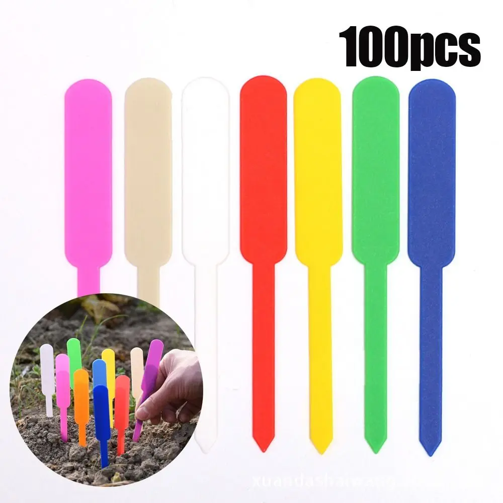 100pcs Plant Classification Garden Plant Labels Plug in Seedling Nursery Markers Garden Tool Writing Plate Board Plastic Tags