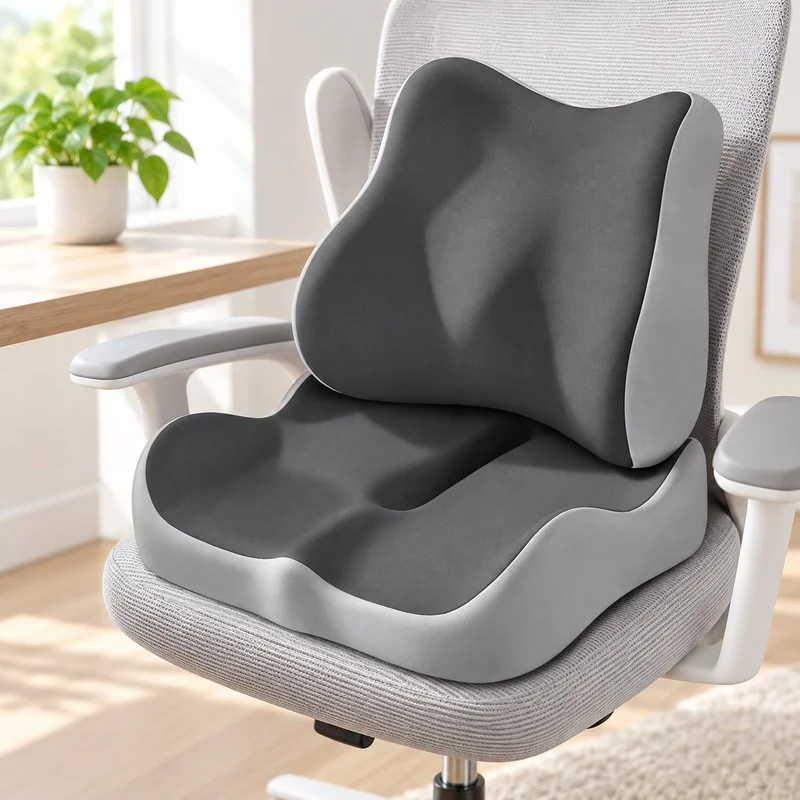 Ergonomic Memory Foam Seat Cushion, Orthopedic Coccyx Support Pad for Office Chair, Car & Home