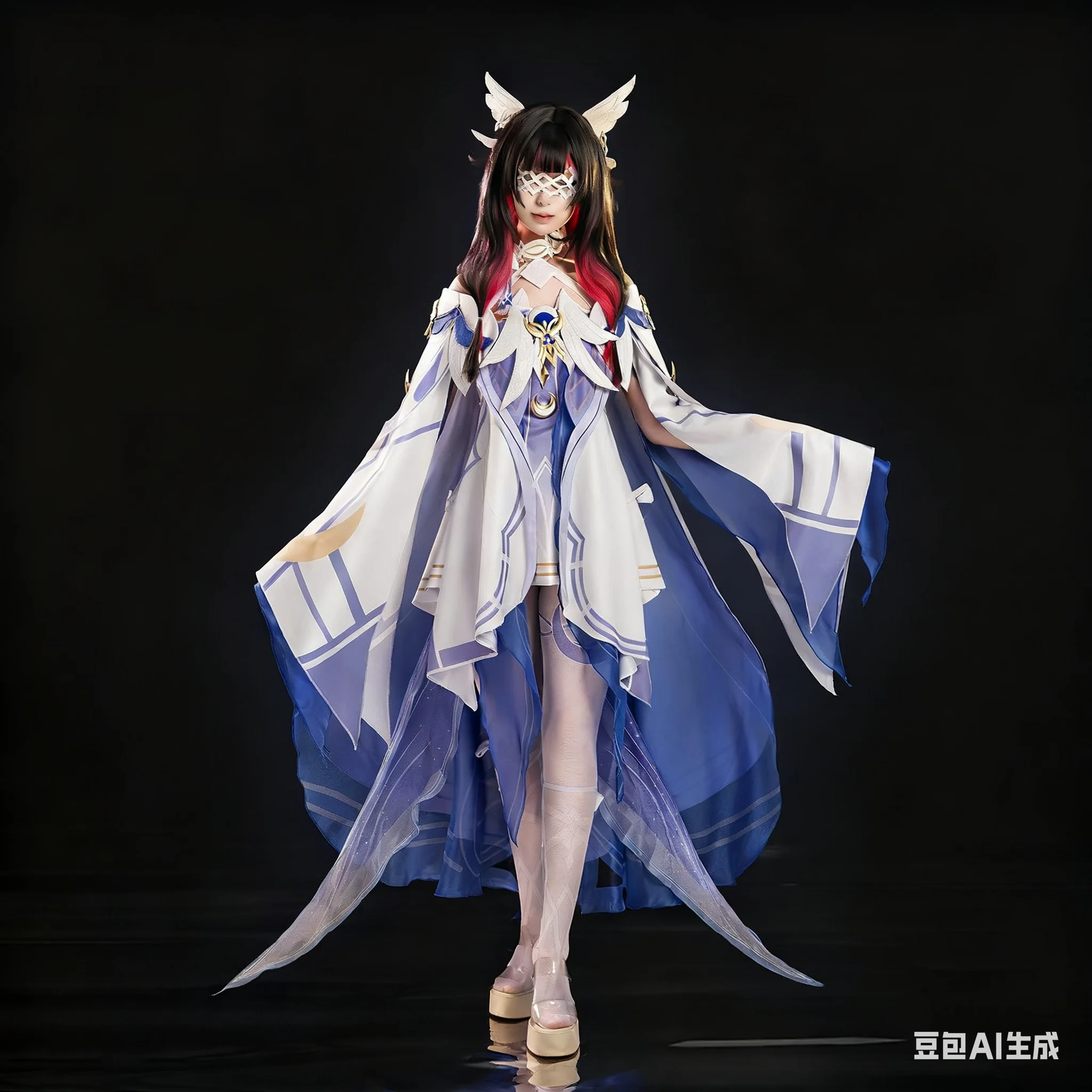 أزياء جينشين إمباكت كولومبينا التأثيرية لعبة القمر البكر آلهة الزي أحد عشر فاتوي هاربينجرز حفلة الهالوين للنساء البالغات #3