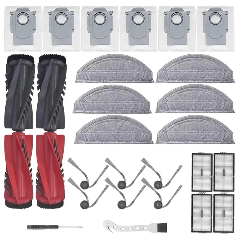 

Комплект аксессуаров FGGS-28PCS для Roborock Saros 20 Sonic: щетки, фильтры, мешки для пыли, тряпки для уборки.