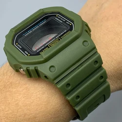 Silicone Case Strap For DW5600 DW5000 Resin Waterproof Rubber Band bezel for GWX5600 Watch Accessories