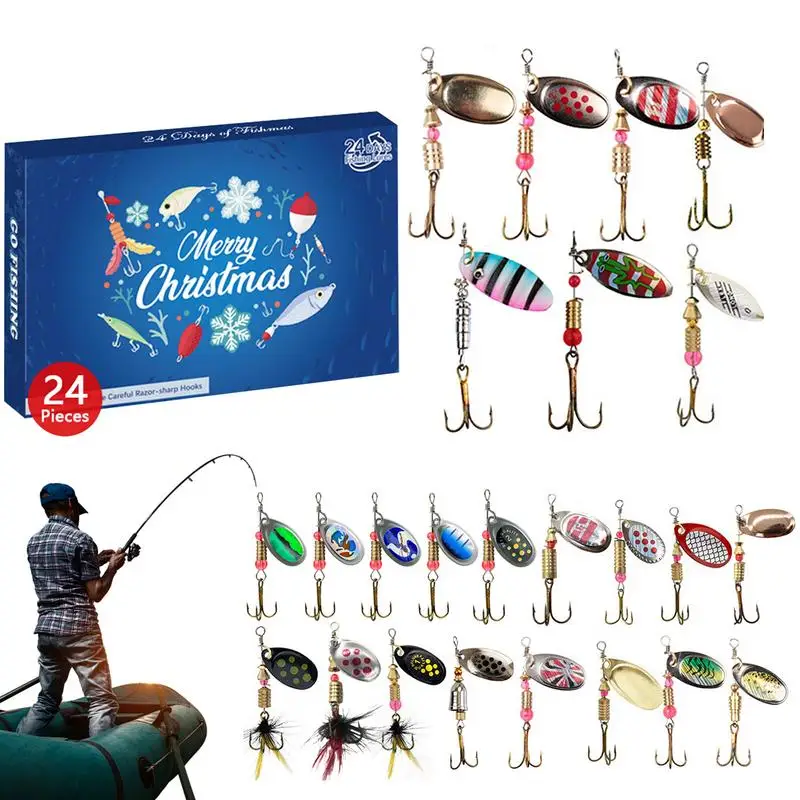 

Fishing Advent Calendar 2024,24 Days Fishing Lure Christmas Countdown Calendar Fishing Tackle Xmas Gift for Fishing Lover