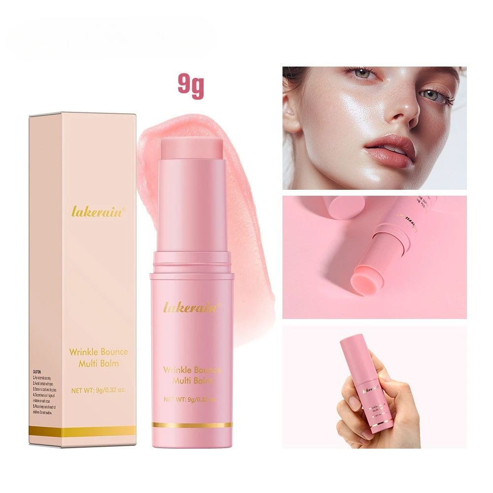 ピンクマルチタスククリームスティック 女性用 女の子用 顔と唇用 保湿バーム 色付きナチュラル仕上げ 乾燥肌修復美容