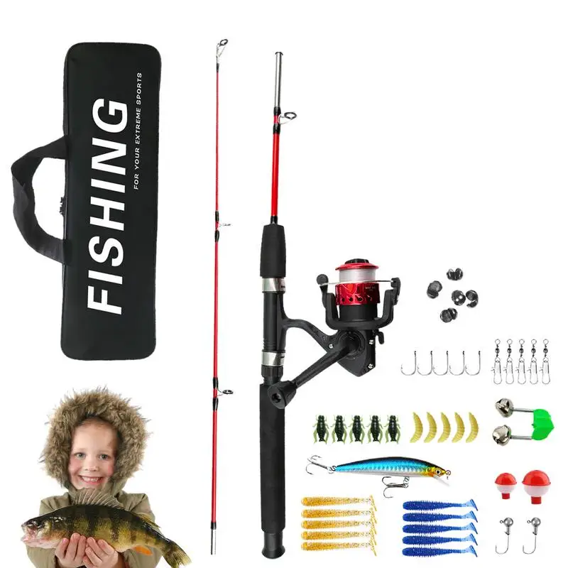 

Kids Fishing Pole Portable Fishing Set Toddler Fishing Pole Full Set Fishing Poles For Birthday Christmas