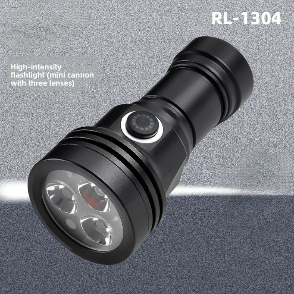 Ruiying Three - Eye Small Cannon High - Power Flashlight, Factory - Direct Mini Portable Flashlight, Rechargeable