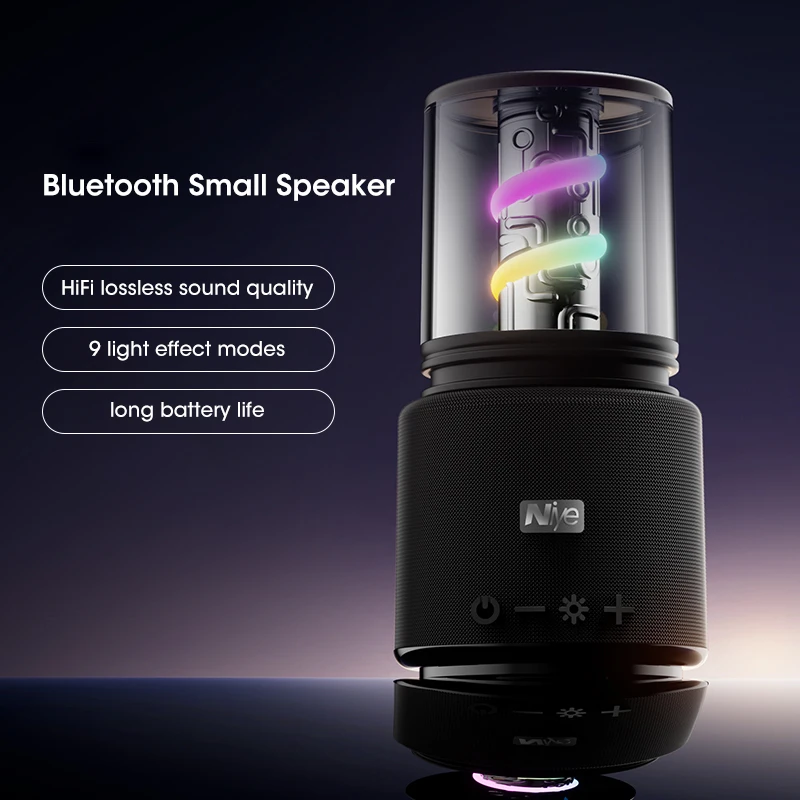 Wireless Bluetooth 5.3 Portable Waterproof Speaker HIFI Surround Bass Subwoofer Car Audio with LED Light Effects - view 3