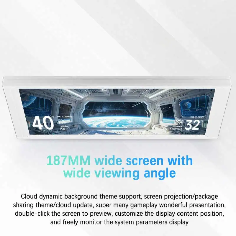 Thermalright TROFEO VISION LCD 6,86-Zoll-Vollfarbdisplay USB-Smartcase Sekundärbildschirm 1280 * 480 Auflösung magnetisches Design