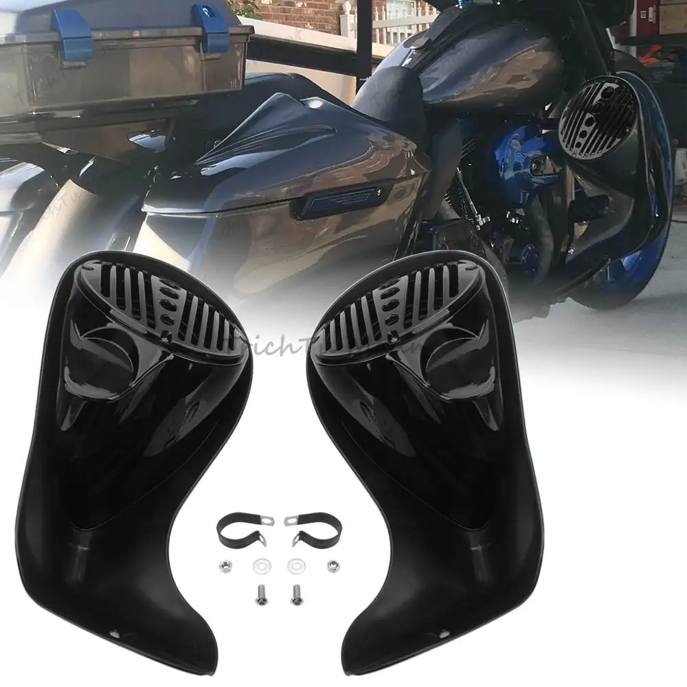 

1Pair Lower Vented Leg Fairings with 8" Speaker Grills for Harley Touring Road King Street Electra Glide Ultra Classic 1993-2023