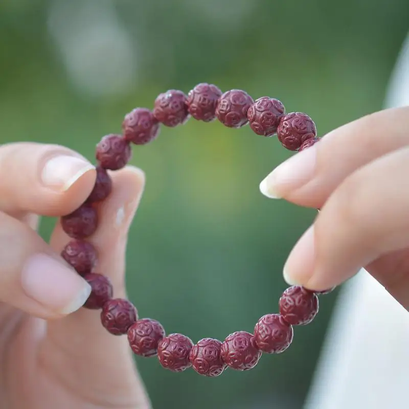 

8 мм необработанная руда, натуральный камень, браслет из киновари для мужчин и женщин, ювелирные изделия, натуральный красный киноварь, кристалл, браслеты из бисера, женский подарок