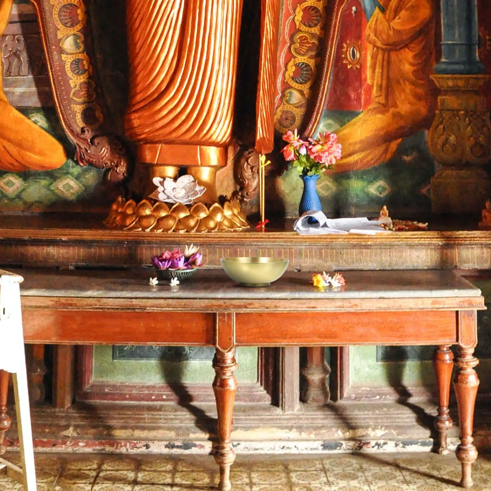 

Buddhist Offering For Temple Altar Ritual Use Pure Brass Sacrifice Vessel Tibetan Holy Bowl Decorative Bowl