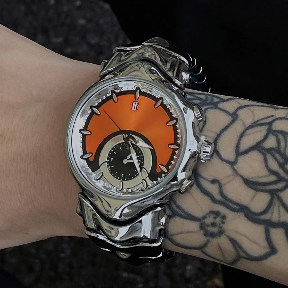 Fashion Business Quartz Watch Mens Creative Alien Fake Dial Y2K Classic Unique Style  Sports Men Watch Clock AAA Mens Wristwatch