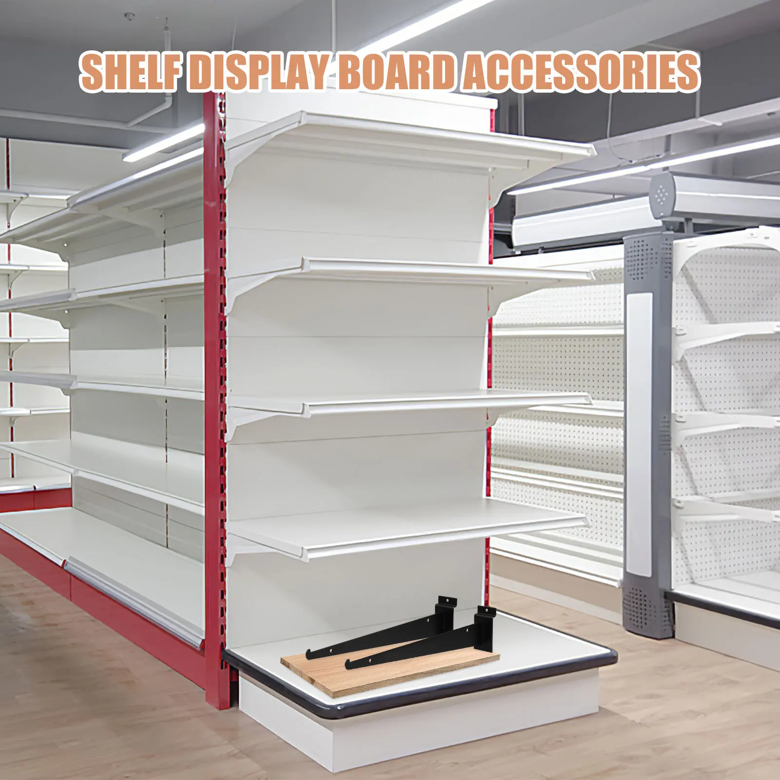 

6Pcs Heavy Duty Slatwall Shelf Brackets Metal Iron Support Bracket for Garage Home Storage Organizer Display Slatwall Hooks