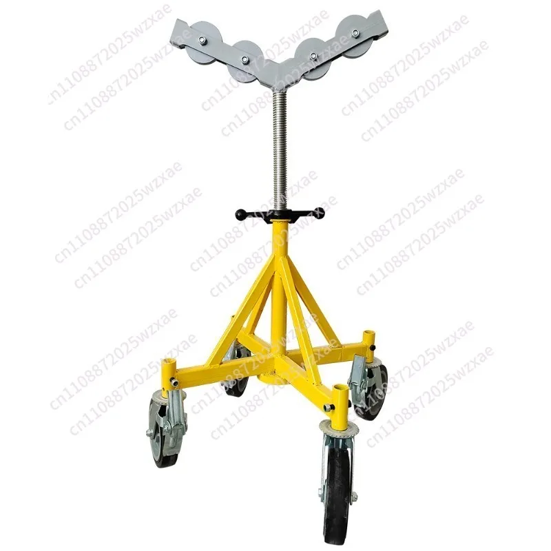 Roller Rack Retractable Adjustable Height Pipe Rack Belt Wheel Four Belt Heavy Duty Pipe Rack Support