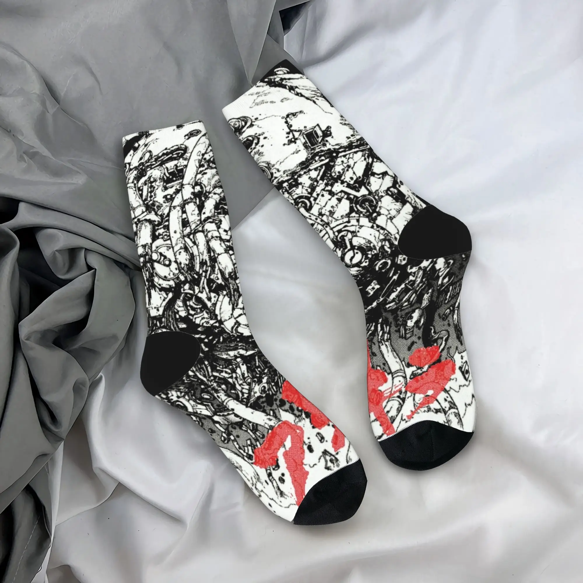 Akiras Socks Men Women Polyester Funny Happy  Socks Crazy Spring Summer Autumn Winter Middle Tube Stockings Gift