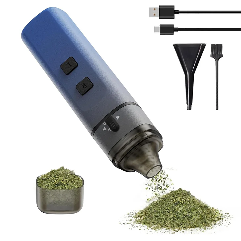 A01M-One-Touch Portable Electric Herb Grinder In Blue - Auto Grinding Up To 1.5G, Perfect For Spices And Dry Ingredients