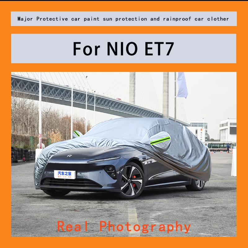 

﻿﻿For NIO ET7 Car Covers Outdoor Waterproof Dustproof Sun Rain Snow Protection Thick Oxford Cloth Full Outer Cover