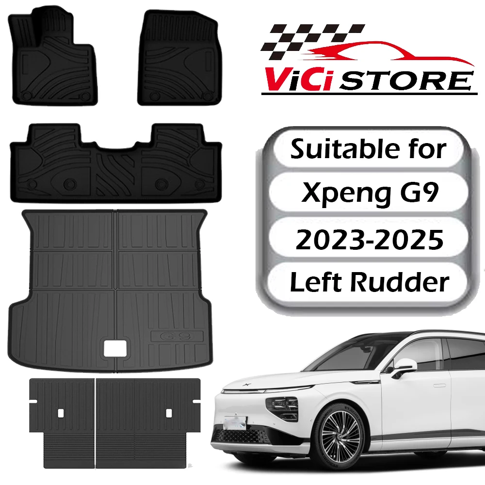 

For Xpeng G9 2022-2024 TPE Floor Mats and Cargo Liner, All Weather Waterproof Floor Liners Trunk Mat Anti-kick Pad Accessories