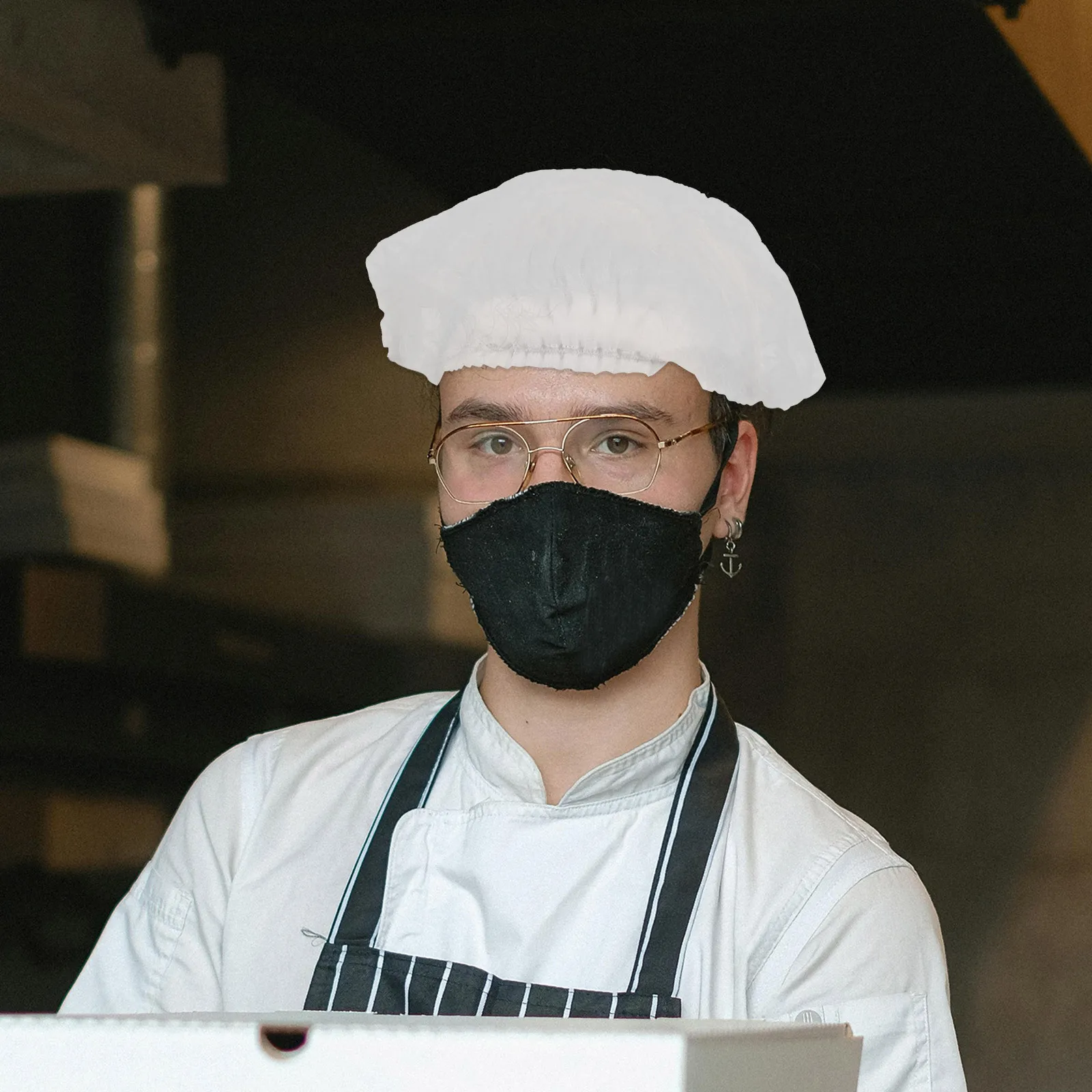 100Pcs Comfortable Disposable Non-Woven Hair Nets Stylish Mesh Caps for Food Service and Workshops Disposable Mesh Caps