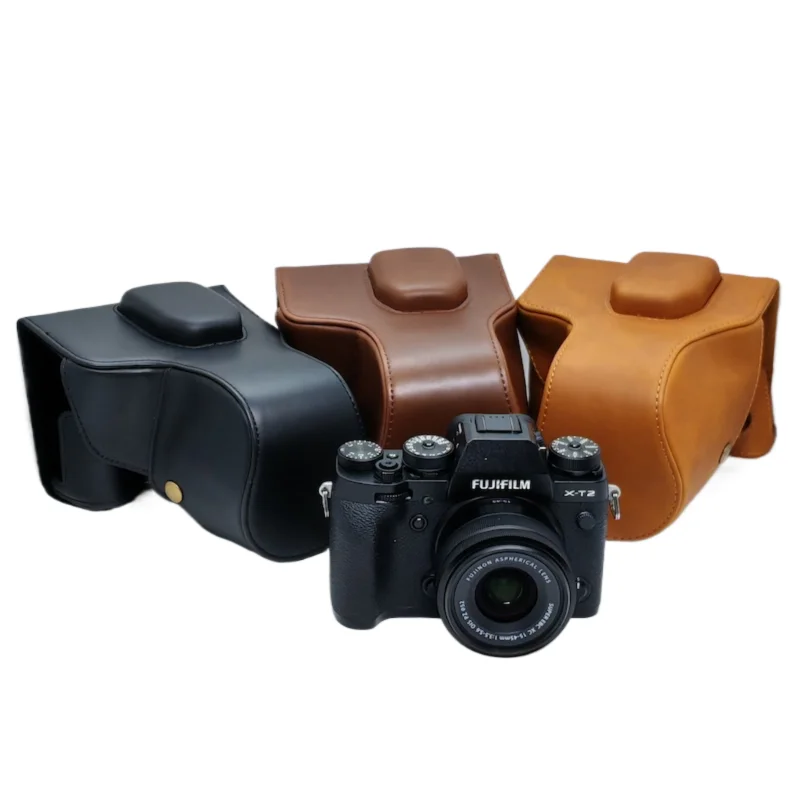 PU Leather Video Camera Case Bag Cover For Fujifilm XT2 XT-2 XT3 XT-3 Camera with Shoulder strap
