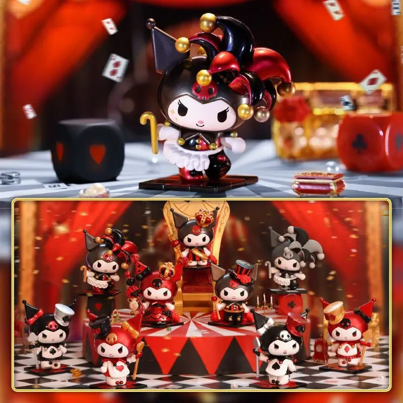 

Набор из 8 предметов Sanrio, случайная глухая коробка Kuromi Kingdom, лопата, куклы, модель, украшения для дома, детские игрушки на день рождения, Рождество, подарки, Лидер продаж