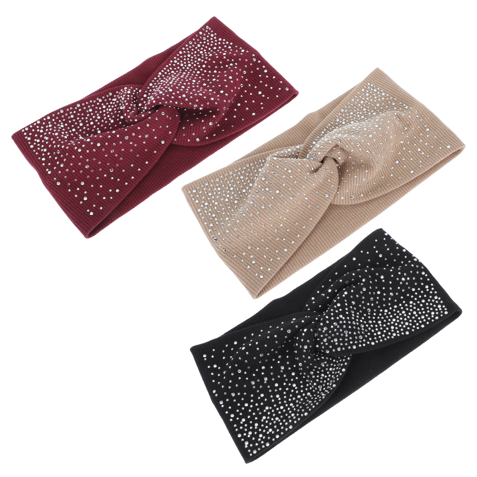 

3Pcs Polyester Ladies Yoga Headbands Cross Elastic Hairbands for Sports Fitness Leisure Decor