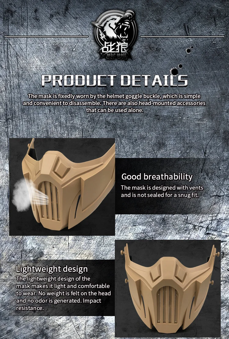REikirc taktische halb gesicht airsoft maske verstellbar cs cosplay halloween militär masken – Detail 7