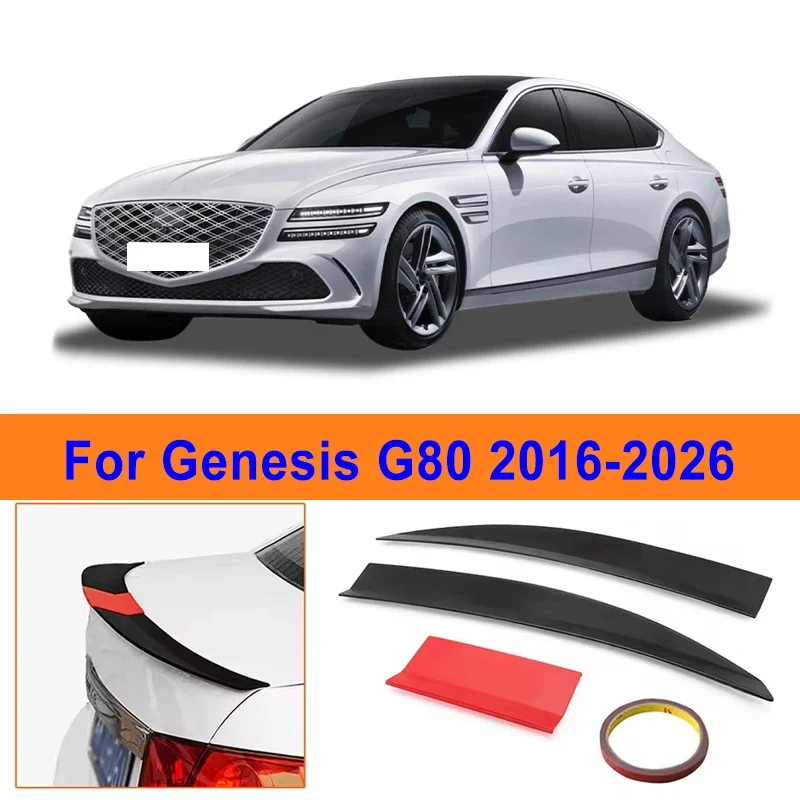 

For Genesis G80 2016-2026 3-Section ABS Rear Trunk Spoiler 115-125cm Adjustable Sports Decor Top Wing Car Exterior Parts
