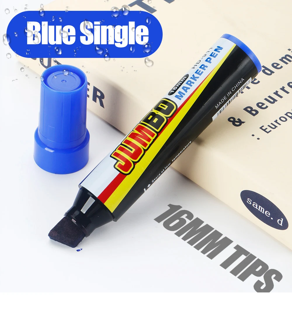 3/6/12 Stück Farbmarker, extrem große Kapazität, 3–16 mm Stiftspitzen, Schwarz/Rot/Blau, schnell trocknend, wasserdicht, für Büro- und Schulbedarf – Detail 11