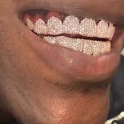 RACHELZ Fashion 8/8 Iced Out CZ Stone Tooth Grillz Top Bottom Hip Hop Cubic Zircon Teeth Caps For Women Men Cosplay Jewelry Gift