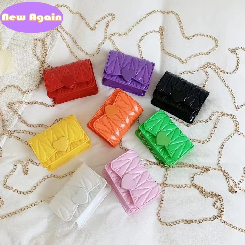 Bolsos de hombro de colores pastel para bebés y niños, bolsa de gelatina, pequeños bolsos cruzados para niños, bolsa de lápiz labial para niñas, mini monederos para monedas NA055