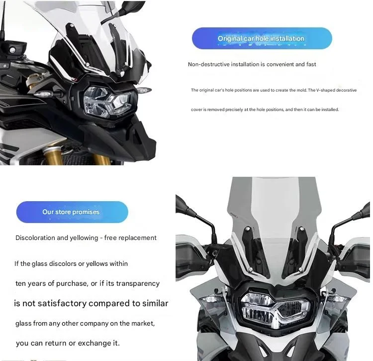 FOR F750GS F850GS Taller-Wider Windscreen Modification W-Factor Aerodynamic Profile Enlarged Side-Wing for Enhanced Riding