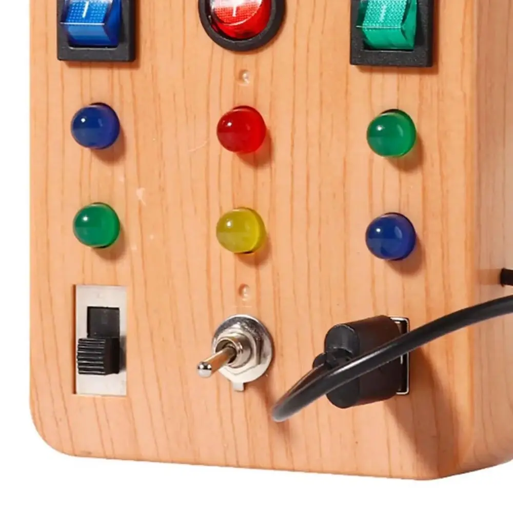 

Montessori Toddler Busy Board Electronic LED Light Switch Kids' Activity Board Logic Exercise Safe Children's Busy Board