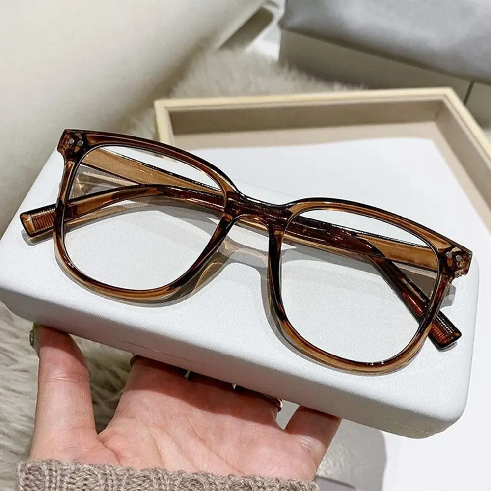 Korean Style Square Anti Blue Light Reading Glasses Women Men Ultralight Big Frame Presbyopic Eyeglasses Read Farsighted Eyewear