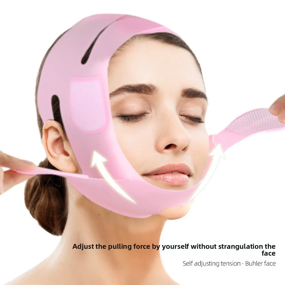 Correa de silicona para la cara, cinturón, máscara de elevación antiarrugas, máscara ovalada, elasticidad para esculpir, correa adelgazante para el cuello