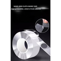Mesh nano double-sided adhesive tape with high viscosity, transparent and strong fixing tape and seamless fiber super bonding
