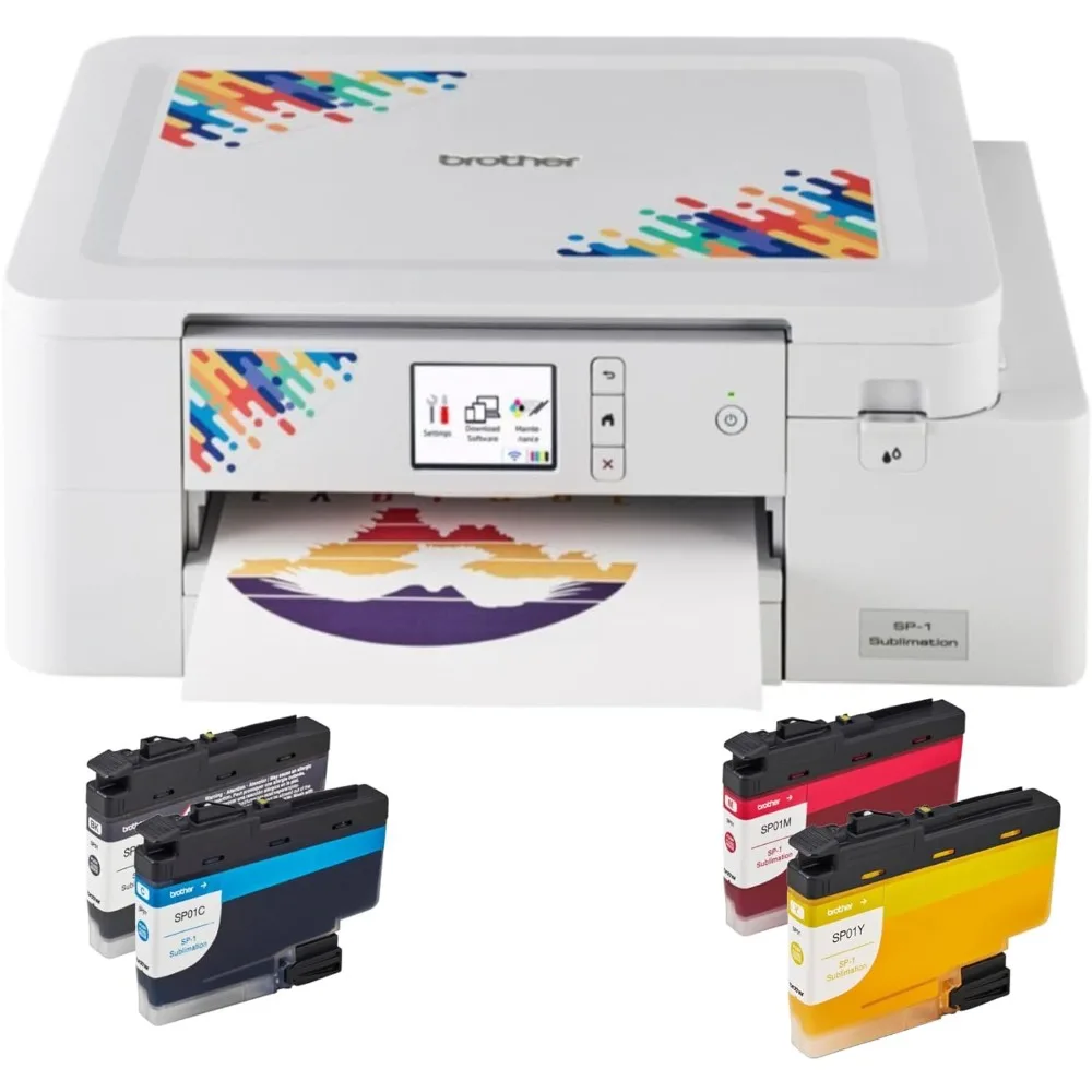 Sublimation Printer with Artspira Bundle with and 4-Color Sublimation Ink Cartridge Set (6 items)