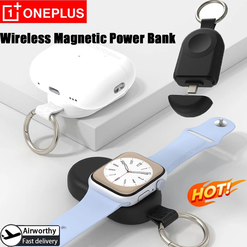 

Беспроводной магнитный внешний аккумулятор OnePlus Mini 1200 мАч, портативное зарядное устройство USB-C для iWatch Series 1-11 SE Ultra, AirPods Pro 2