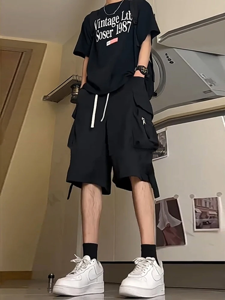 

Men's Workwear ort Pants Four-Five Slices Thin Straight Leg Summer orts Retro American kets CleanFit Casual Trousers