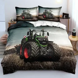 3D Printing Tractor Bedding Set Boys Tractors Duvet Cover Set with Pillowcase Home Textile Twin Full Queen King Children's Gift