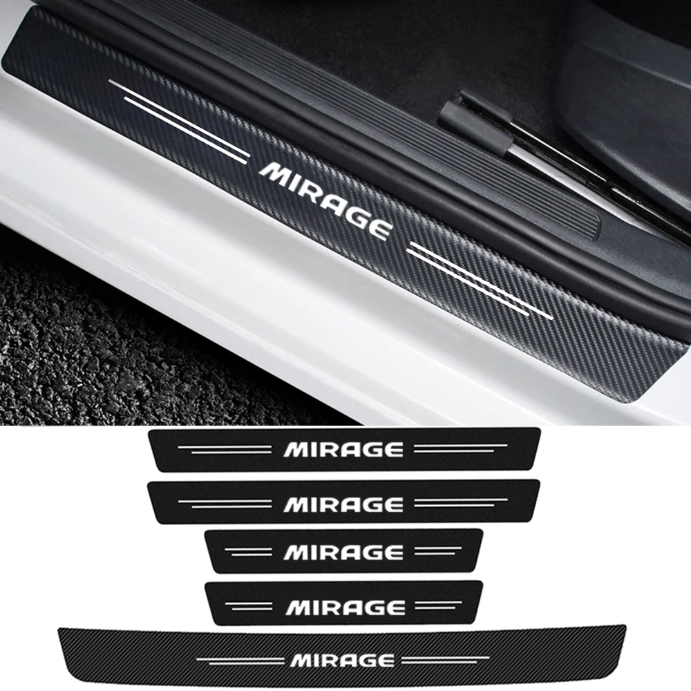 Auto Carbon Fiber Tape for Mitsubishi Mirage Entry Pedal Interior Anti Abrasion Stickers Car Sill Kick Plate Durable Accessories